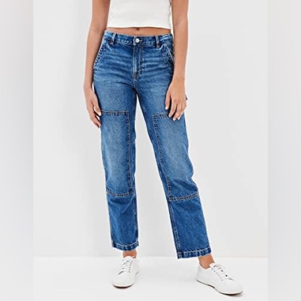 American Eagle 90’s Straight Carpenter Double Knee Denim Jeans women’s sz 16